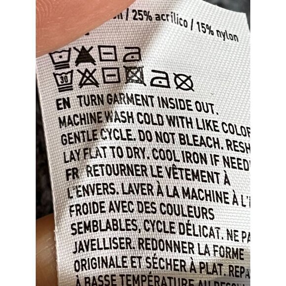 American Eagle Sweater Men M Gray Grandpa Cardigan Chevon Fair Isle Retro 80s - Picture 10 of 12